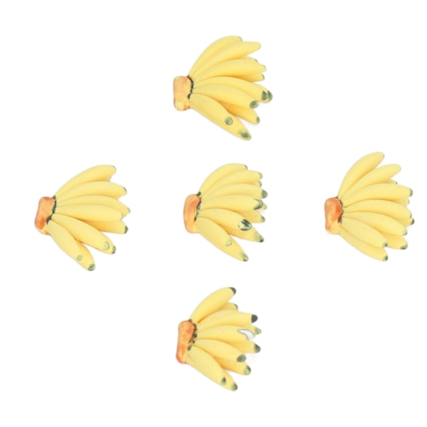 5 stk Dukkehust Bananer 1:12 Skala Kunstig Realistisk Falsk Frugt Bananer Dukkehust Bord Dekorationslegetøj
