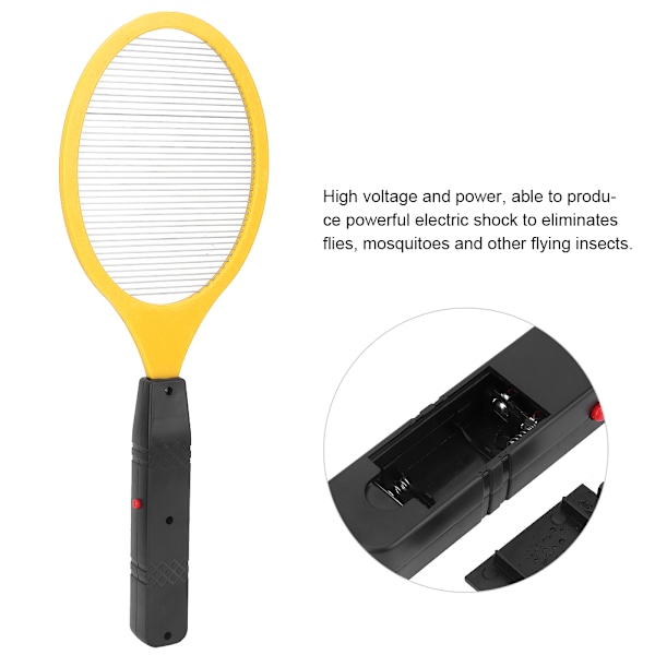 Batteridrevet Elektrisk Fluesmekker Bug Zapper Racket Insektdreper (gul)