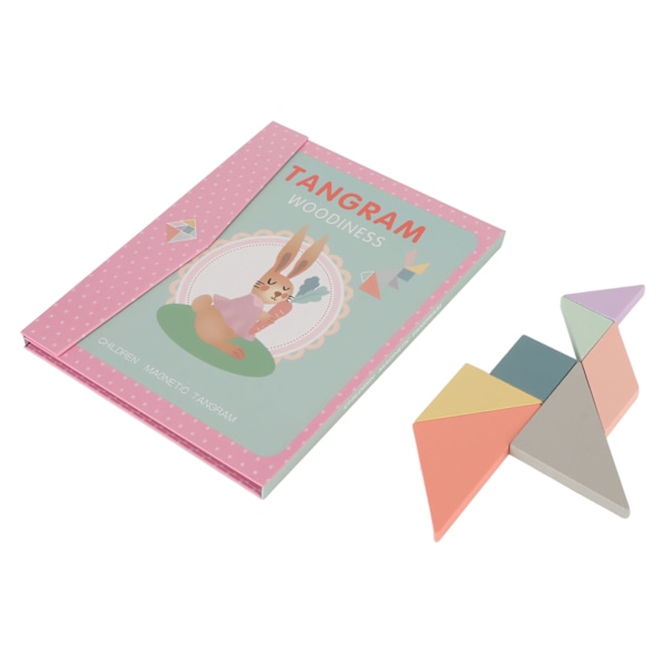 Magnetisk Tangram Portabel Häftesmodell Pedagogisk Ljusstarka Färger Pussel Tangram Leksak för Barn Över 36 Månader