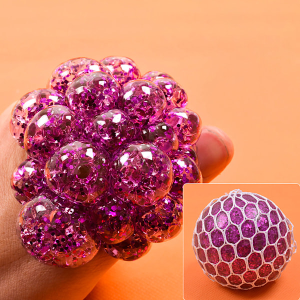 Mesh Squishy Balls Stress Relief Press Grape Balls Avlasta tryck Balls Hand Fidget Toy