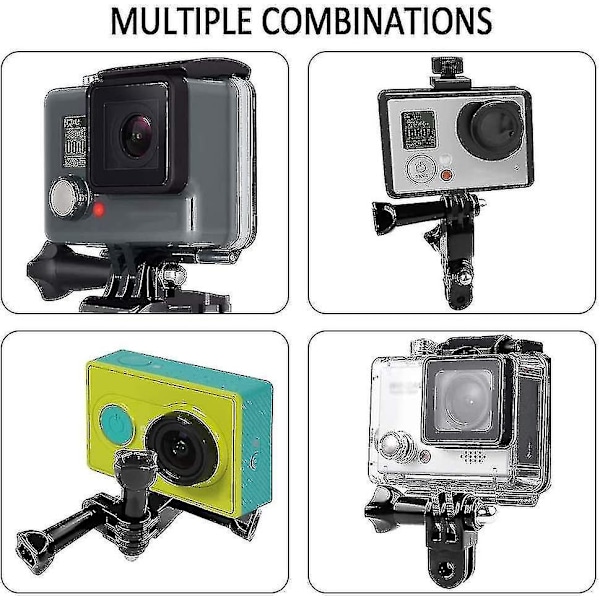 Svingbar Armfeste for GoPro Kamera - 3 Justerbare Måter med Forlengelsesstativadapter og 8 Tommelskruer