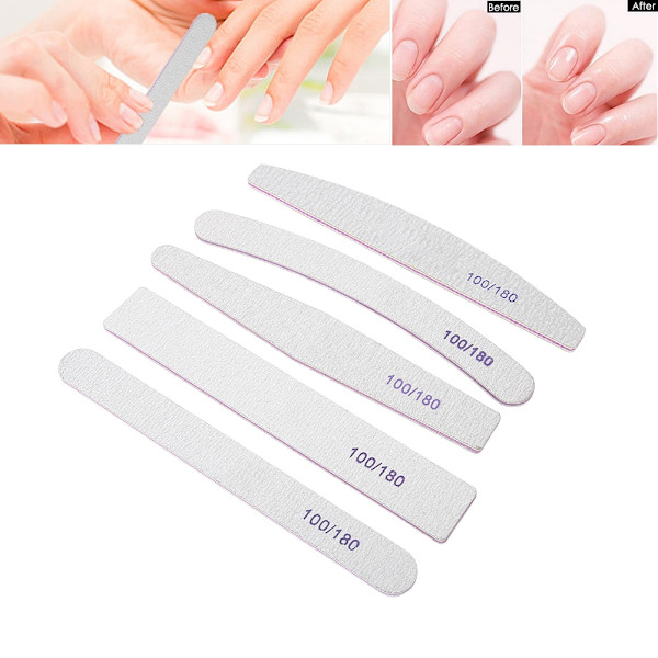 5 Pieces Double-Sided Sanding Buffering Nail Art Buffer Files Professional Manicure Tip Tool