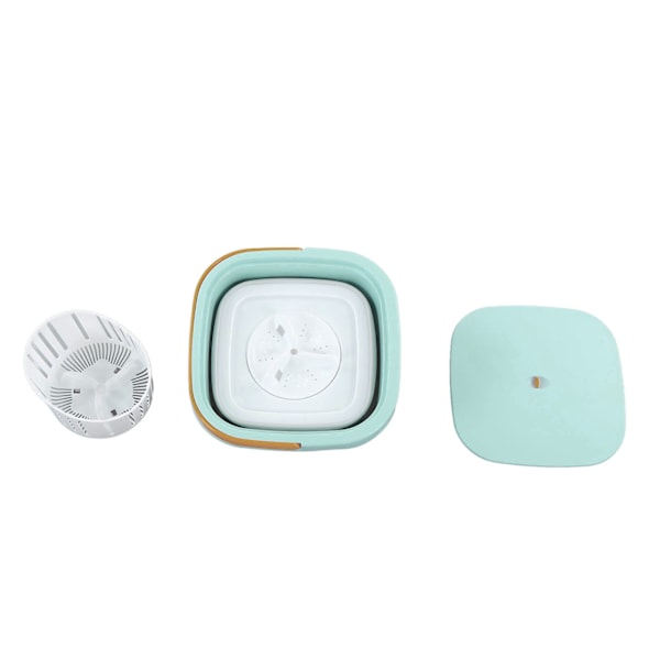 Mini Bærbar Spandvask 6L sammenklappelig automatisk vaskemaskine med LCD-paneldisplay til Drom RV Rejselejlighed 100 til 240V Grøn EU-stik