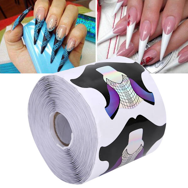 Nail Art Form Farverige Akryl Nail Art Form Fiskformet Nail Extension Sticker Manikyr Tilbehør (300 stk pr. pose)
