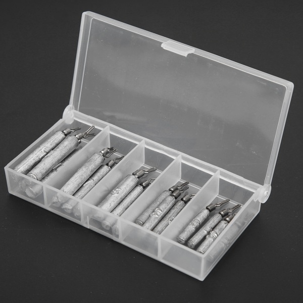20st / Box Long Strip Fishing Sink Lure Weight Fiskeredskap Tillbehör