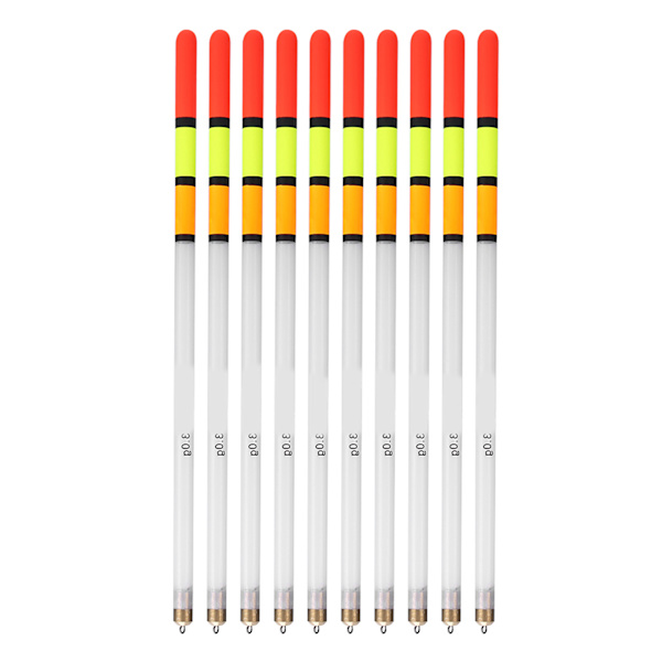 10 stk Holdbare Plast Fiskeflytere Bobber Stick Tube Multifunksjonelle Fiskefôr Agner Tilbehørsett (3,0 hvit)