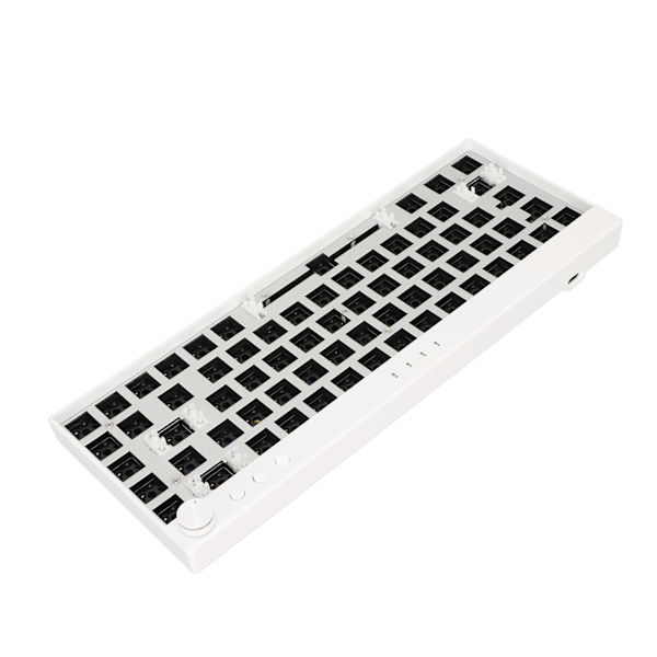Gör-det-själv-mekaniskt tangentbordssats 68 nycklar RGB Ergonomic Switch Hot Swap Stark ABS Custom Gaming Tangentbord Vit