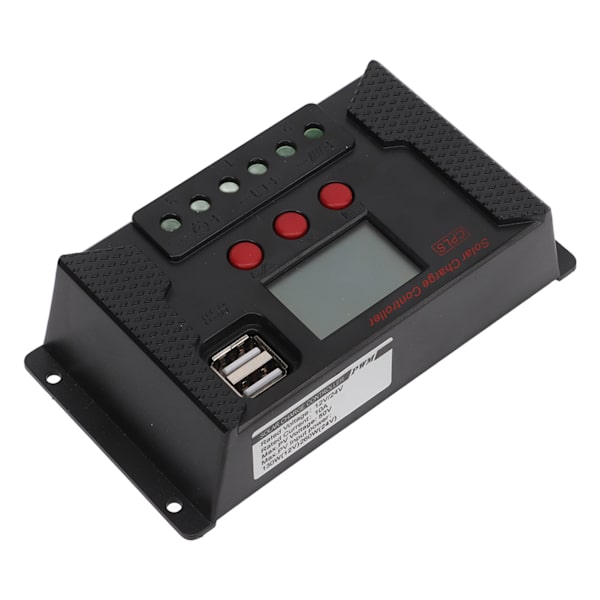 LCD PWM Solcelleladningsregulator 12V 24V Automatisk Genkendelse Solcelle PV Ladningsregulator