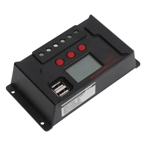 LCD PWM Solcellsladdningsregulator 12V 24V Automatisk Identifiering Solcellsladdningsregulator
