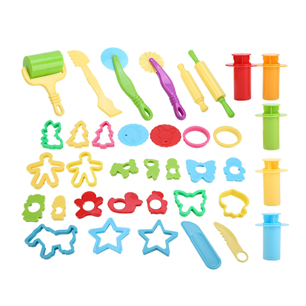38 stk DIY Børne Farve Dej Ler Værktøjer Plasticine Form Legetøj