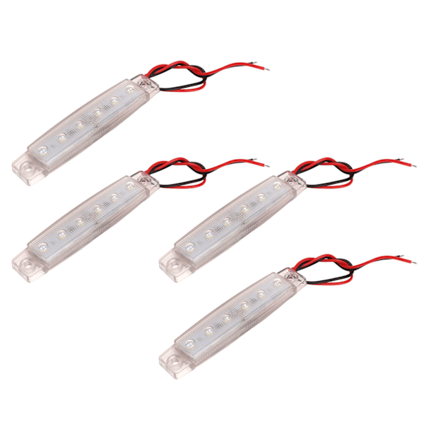 4 stk. Sidemarkerlys PC LED Sterkt Lys Vanntett Rustfritt Sidelys for Skip Yachter