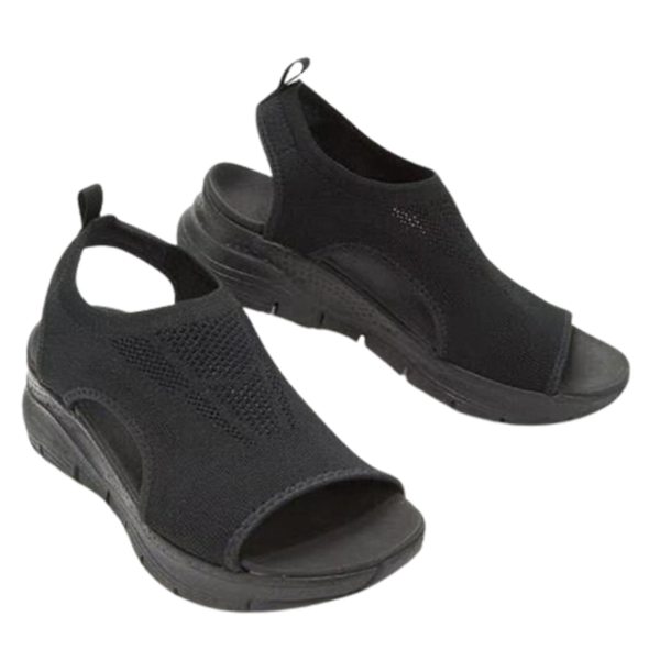 Rosa Mesh Plattform Sandaler med Fiskesko for Kvinner til Sommerstrand