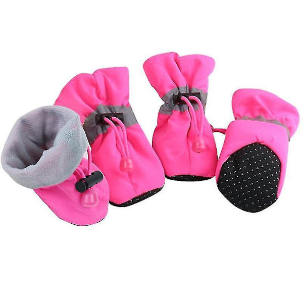 Vedenpitävät talvikengät Chihuahua-koiralle - L Pink