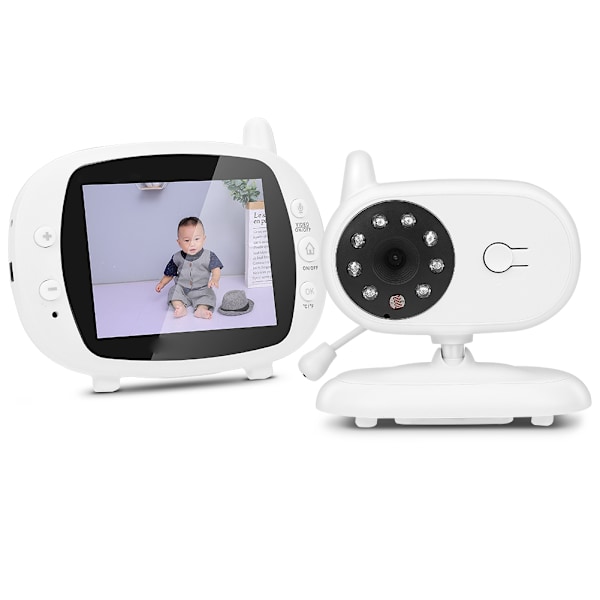 3,5 tommer trådløs babyalarm Sikkerhedskamera Nattesyn tovejs intercom med temperaturmåling 110‑240V US stik babyalarm
