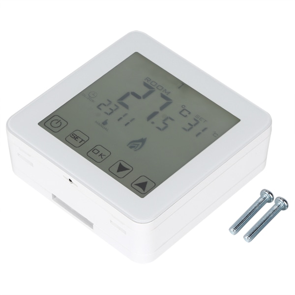 Vægmonteret programmerbar LCD-skærm Digital elektrisk varmetermostat Rumtemperaturregulator