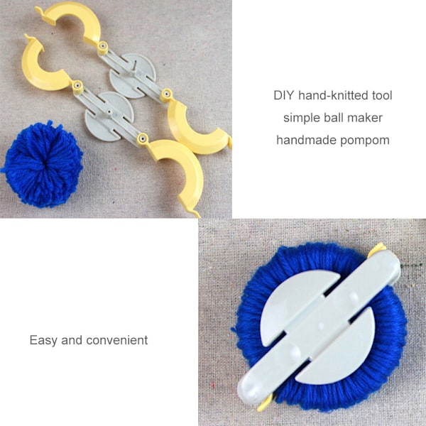 4 stk/sæt Væveværktøj Pompom-Flettemaskine Strikning Uld Boldfremstillingsmaskine Pompom-Maskine 38mm 48mm 68mm 88mm