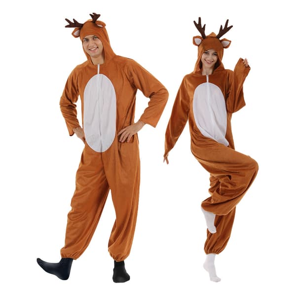 Jul Älg One Piece Kostym Par Rolig Fest Scenrekvisita Kostym
