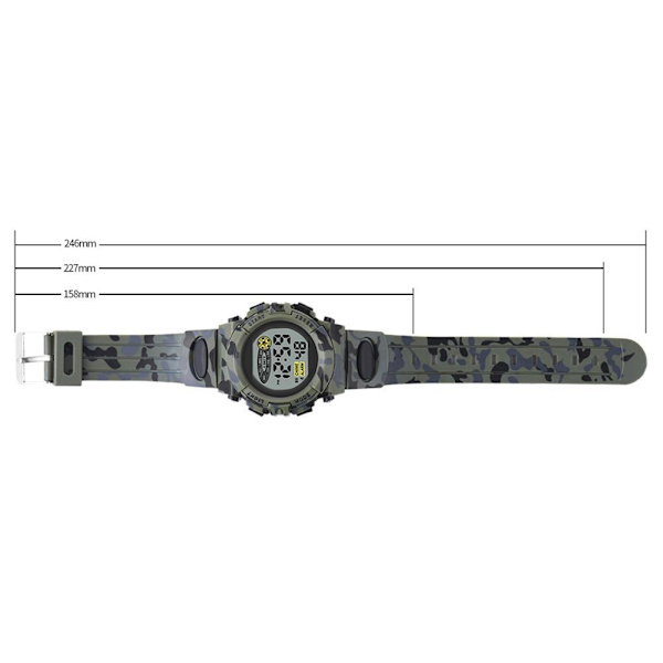 Digital Sportklocka för Barn Vattentät Casual Elektronisk Klocka 7 Färgglada LED-Klockor med Alarm Armbandsur för Pojkar Flickor Barn
