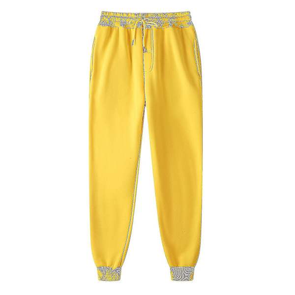 Avslappnade gula vadderade hiphop-herrsweatpants XXL
