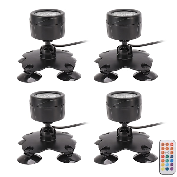 Undervannsdammlys Fargerik IP68 Vanntett 360° Justerbar Base for Fontene Fisk Basseng Hage 100‑240V Amerikansk Kontakt