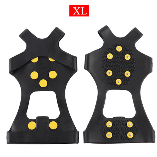 Et par 10 tænder anti-slip ispigge sko beskyttelse Grips Spikes Klatretrin til udendørs vandring klatring (XL: 45-47)