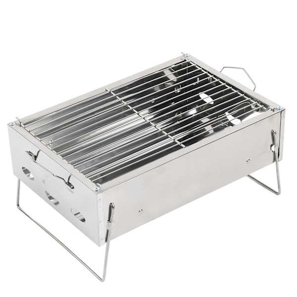 Udendørs Grill Bærbar Foldbar Kulgrill i Rustfrit Stål til Udendørs Picnic Camping Madlavning