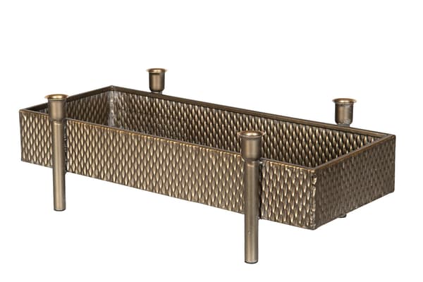 Lysestage Box 46,5 cm Antik M Antik mässing gold