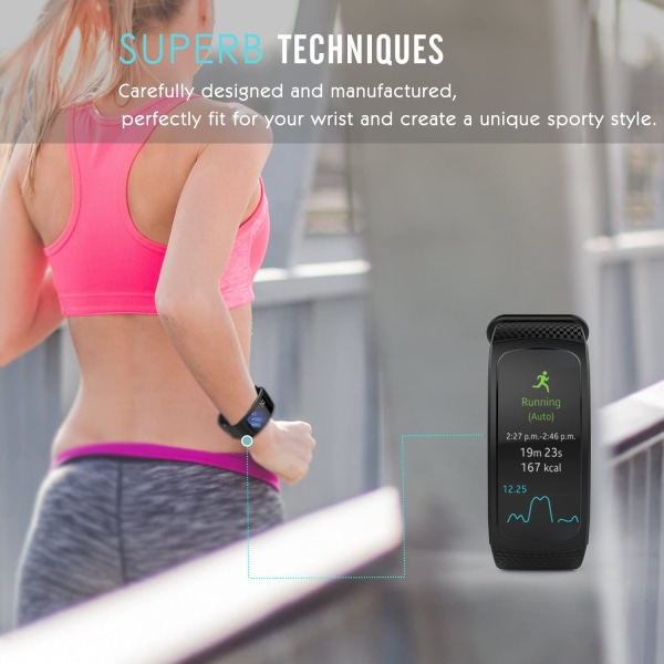 Samsung Gear Fit 2 älykellon käsivarsinauha, watch ranneke Joustava ja silikoni Samsung Gear Fit 2 Tracker d'activité Ecran, Noir