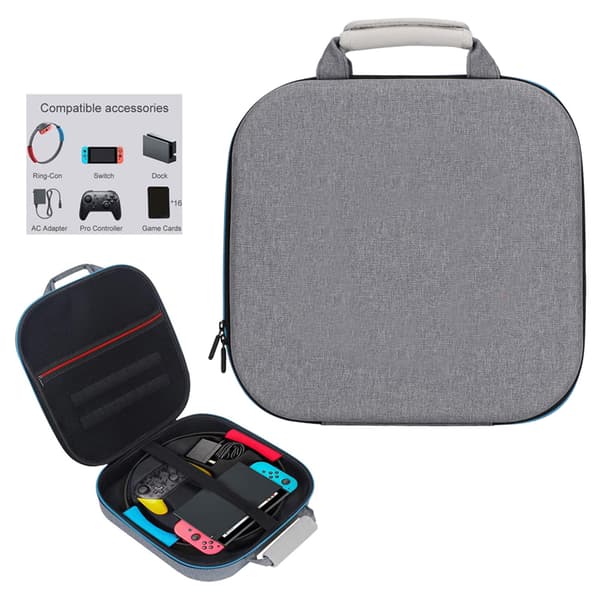 Bærbar vandtæt opbevaringspose til Ring Fit Accessory Bag - Switch Grå