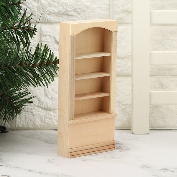 1:12 Dukkehustræbogreol Model til Dukker DIY Dukkehussmøbler Tilbehør Bogreol