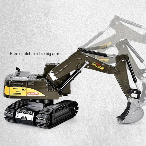 Fjärrkontroll Grävmaskin Leksak Byggfordon RC Traktor Lastbilar Leksaker Presenter för pojkar Flickor Barn