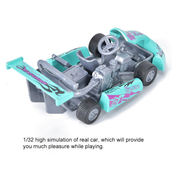 Skala 1:32 Legeringsbilmodell High Go Kart Racing Car Pull Back Toy Model Toy (Ljusgrön)