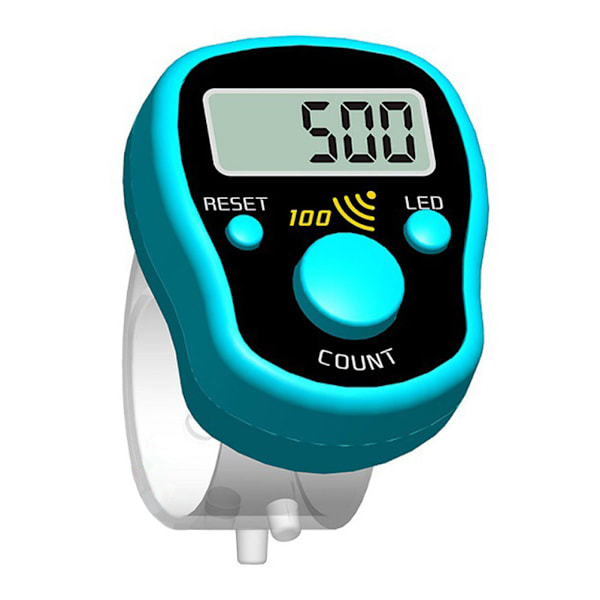 Slumpmässig Färgad Fingerräknare Digital LED Elektronisk Handhållen Räknare Klicka Finger Ring Siffra Stickmarkör