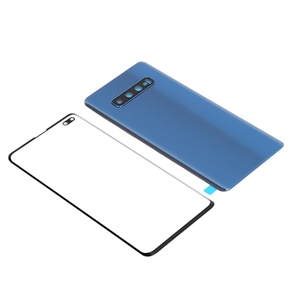 Matkapuhelimen takalasin kansi ja ulkolasin paneelin vaihto Samsung S10+Plus -puhelimelle (sininen)