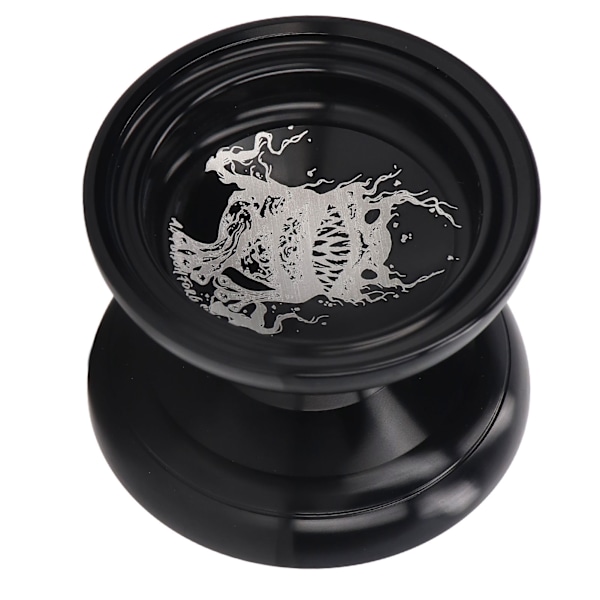 Yoyo Ball Svarar inte Aluminiumlegering Stabilitet Avancerad Yoyo med 3st Strings Glove Svart