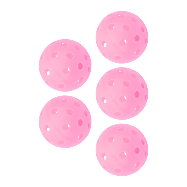 5 st pickleball bollar 40 hål lysande 74 mm sport pickleballs för utomhusbana rosa