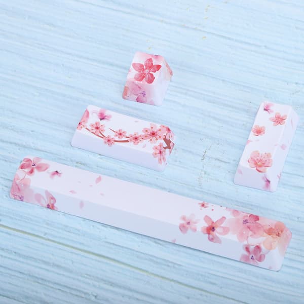 Sakura Pattern Keycaps Set för mekaniskt tangentbord (4st)