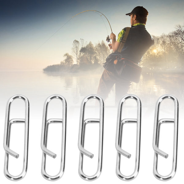 100 stk Ovalt Sikkerhetsnål i Rustfritt Stål, Kraftig Rask Kobling, Fiskeutstyr, Interlock Tilbehør L