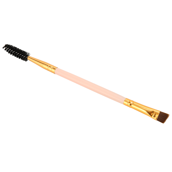 Dubbla ögonbryn Ögonfransborste Vinklad brynborste Ögonbrynssmink Kosmetisk borste Rosa