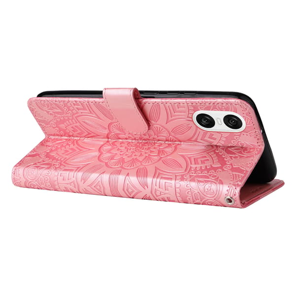 Våffelmönstrad Mini Plånboksfodral Kompatibel med iPhone 12 - Rosa