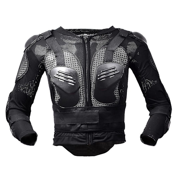 Svart herr Street Motocross Full Body Armor Jacka med ryggskydd