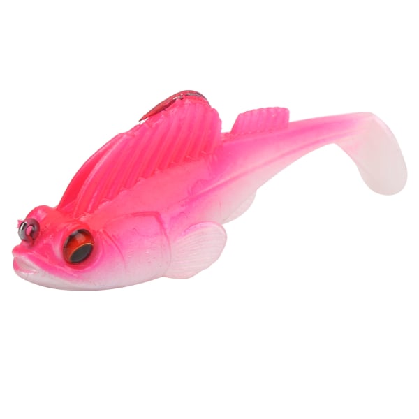 Deep Running Paddle Tail Mykt Fiskedrag 75mm/13g Antihengende bunn Mykt falskt agn (rosa sølvfarget hale)