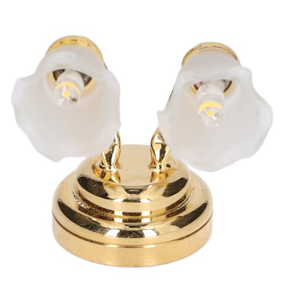 1:12 dockhus miniatyr vägglampa LED-ljus modell leksak med strömbrytarknapp för dockhus dekoration