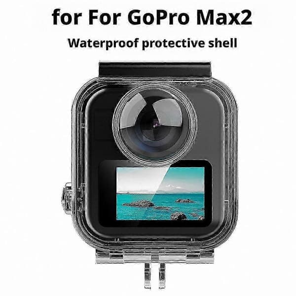 Vanntett etui til GoPro Max 2, dykkehus, fallsikker beskyttelse