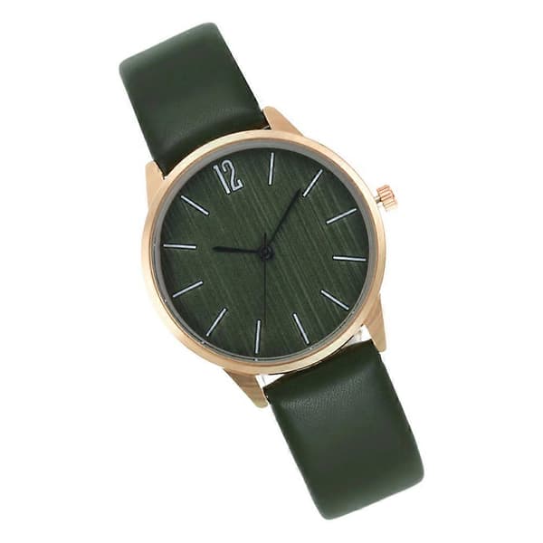 PU-läder armbandsur Dam Quartz klocka Mode studentklocka Casualklocka