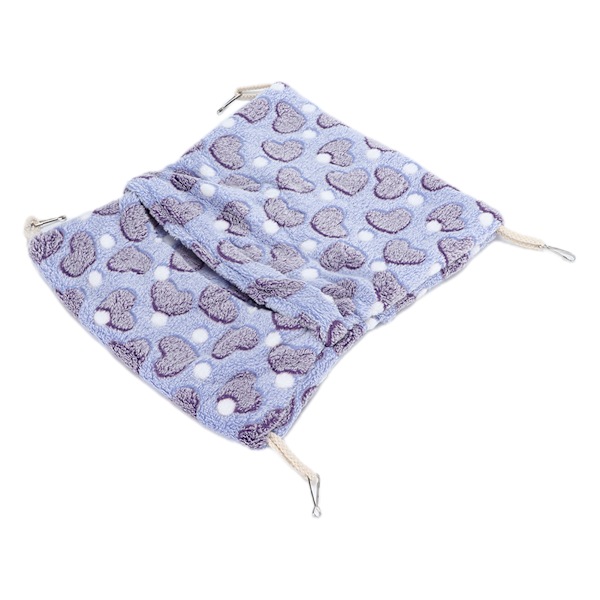 Liten hengekøye for kjæledyr, varm konvolutt-stil hengekøye seng med kroker for hamstere kaniner 36x30cm Lilla