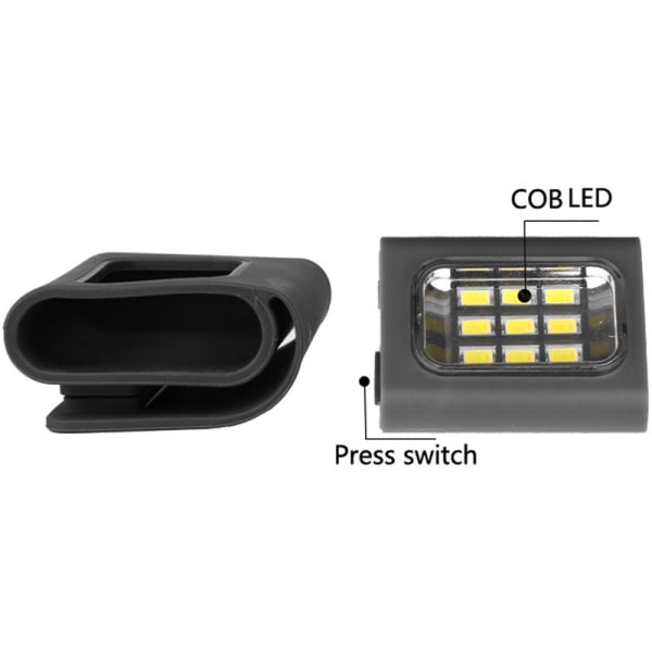 LED-säkerhetsljus Löpljus Clip on-krage USB -uppladdningsbar handsfree-krage-lampa för löparcamping, modell: svart