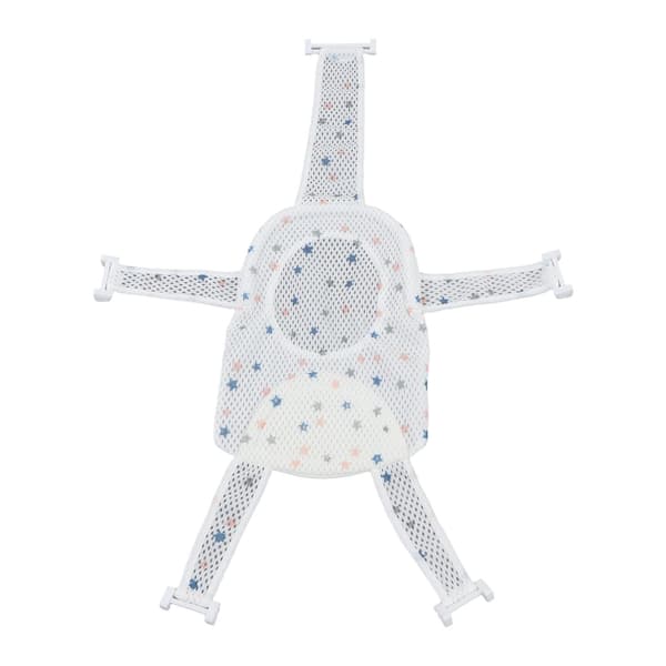 Five Corner Bath Seat Support Net Non-Slip Adjustable Universal Breathable Mesh Soft Headrest Baby Bath Net for Infant Star