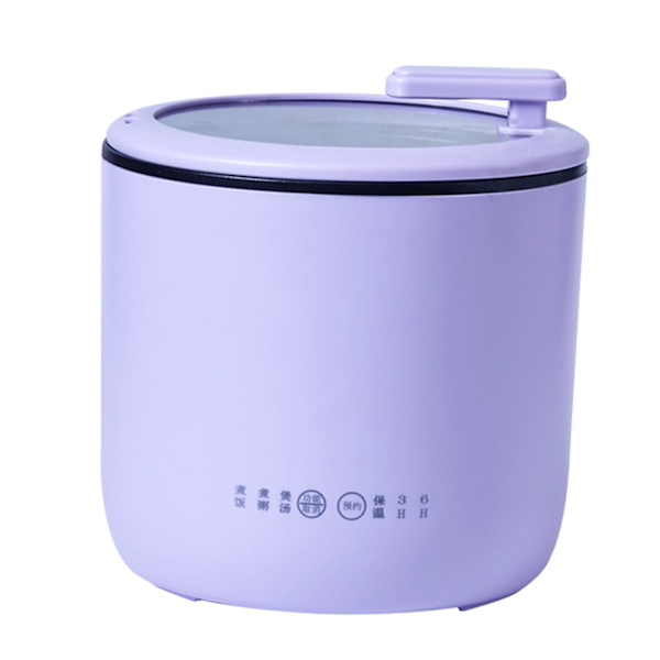 Mini riskoker Multifunksjonell hjem Elektrisk riskoker Lav effekt sovesal Non Stick Congee Cooking Pot CN 220V Lilla