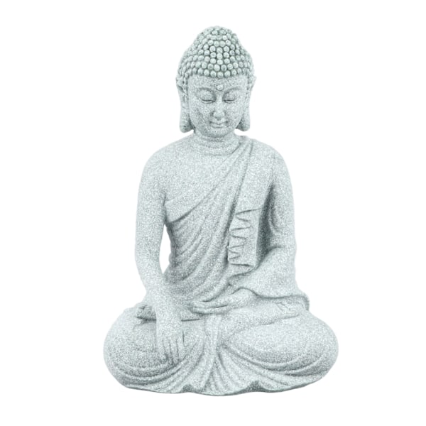Liten Buddha Dekorasjon Utsøkt Håndverk Grønn Sandstein Buddha Ornamenter for Akvarium Zen Sittende Buddha